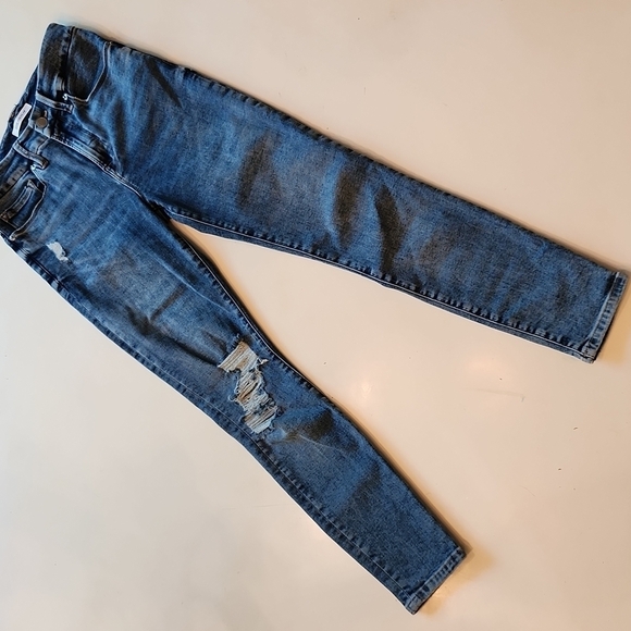 Good American Denim - Good American Good Legs Crop Skinny blue distressed Jeans size 0 waist 25